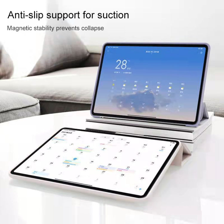 Custodia per tablet in pelle a nido d'ape opaca Skin Feel con staffa ripiegabile in tre parti, For Xiaomi Pad 5 / Pad 5 Pro