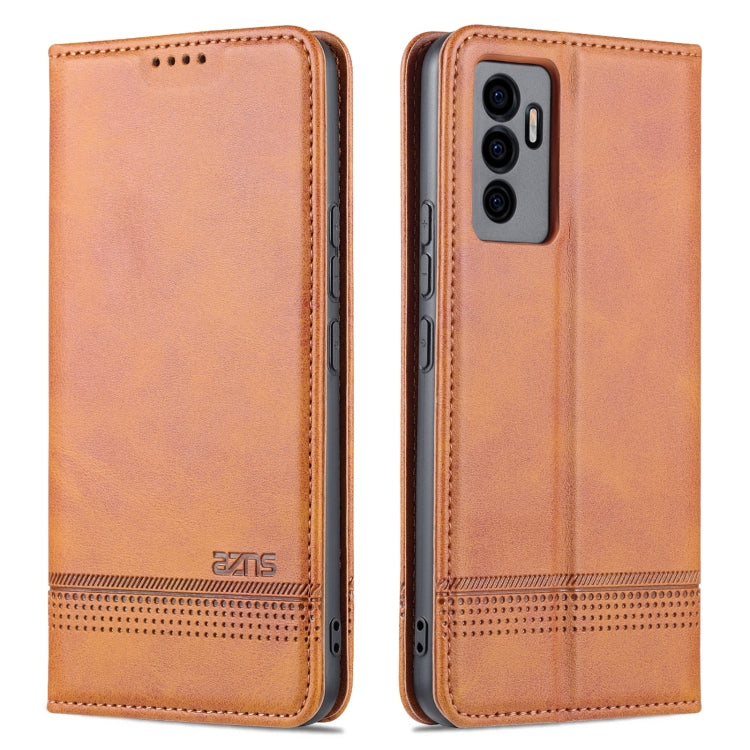 AZNS Custodia per telefono in pelle a vibrazione orizzontale con struttura in vitello magnetico, For vivo S10e / V23e, For vivo T1, For Honor X30i