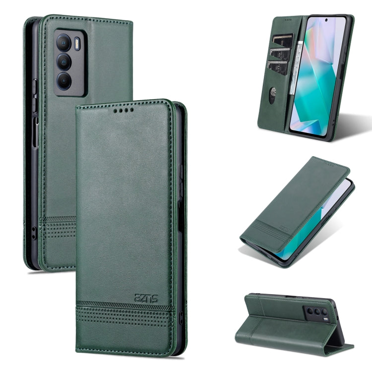 AZNS Custodia per telefono in pelle a vibrazione orizzontale con struttura in vitello magnetico, For vivo S10e / V23e, For vivo T1, For Honor X30i