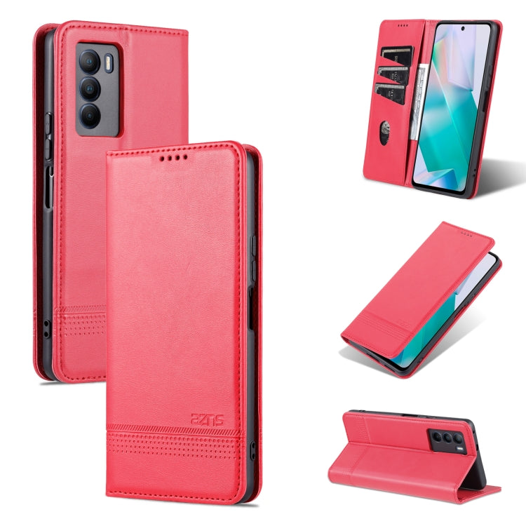 AZNS Custodia per telefono in pelle a vibrazione orizzontale con struttura in vitello magnetico, For vivo S10e / V23e, For vivo T1, For Honor X30i