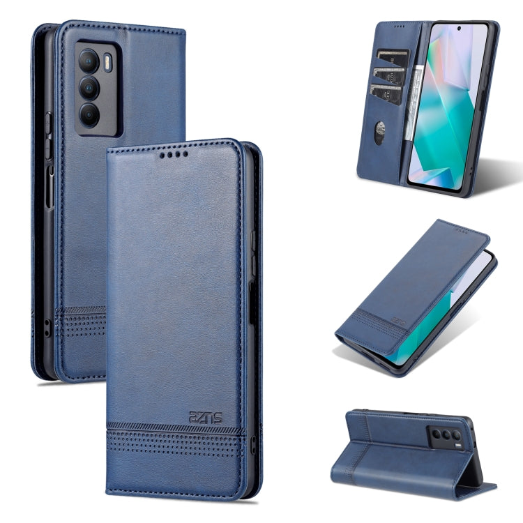 AZNS Custodia per telefono in pelle a vibrazione orizzontale con struttura in vitello magnetico, For vivo S10e / V23e, For vivo T1, For Honor X30i