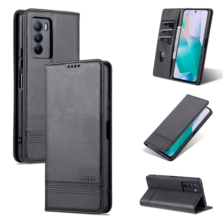AZNS Custodia per telefono in pelle a vibrazione orizzontale con struttura in vitello magnetico, For vivo S10e / V23e, For vivo T1, For Honor X30i