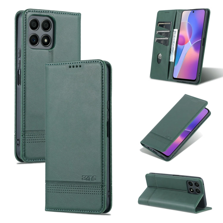 AZNS Custodia per telefono in pelle a vibrazione orizzontale con struttura in vitello magnetico, For vivo S10e / V23e, For vivo T1, For Honor X30i