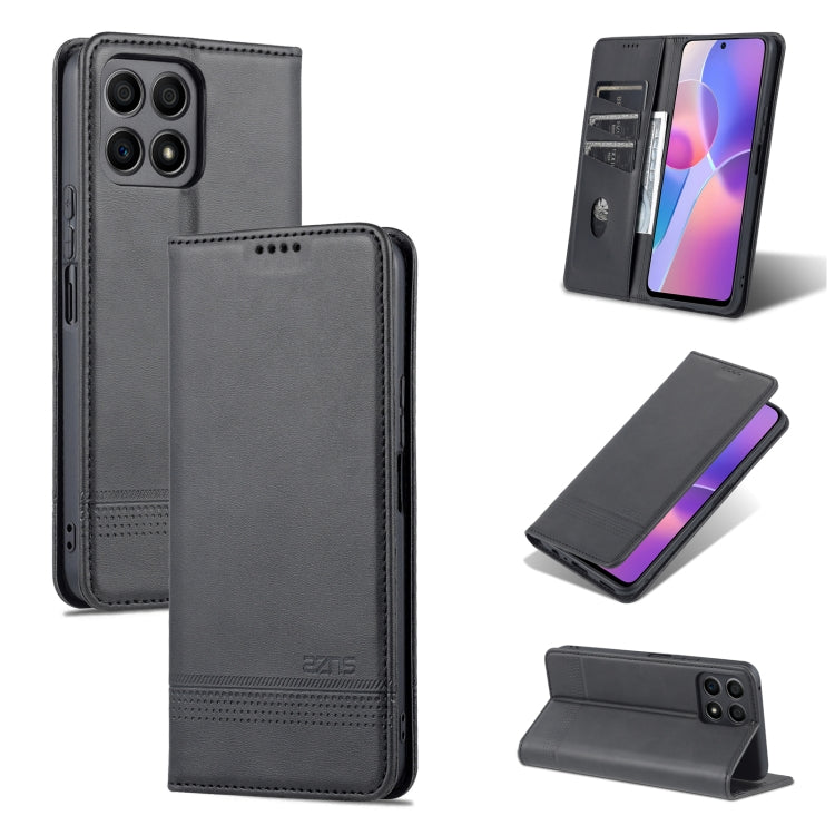 AZNS Custodia per telefono in pelle a vibrazione orizzontale con struttura in vitello magnetico, For vivo S10e / V23e, For vivo T1, For Honor X30i