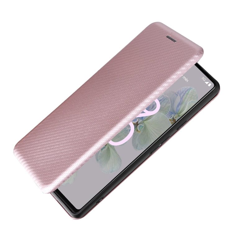 Custodia per telefono in pelle con vibrazione orizzontale magnetica in fibra di carbonio, For Google Pixel 6a