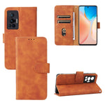 Custodia per telefono in pelle con fibbia magnetica tinta unita, For vivo X70 Pro, For vivo Y3s 2021