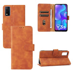 Custodia per telefono in pelle con fibbia magnetica tinta unita, For vivo X70 Pro, For vivo Y3s 2021