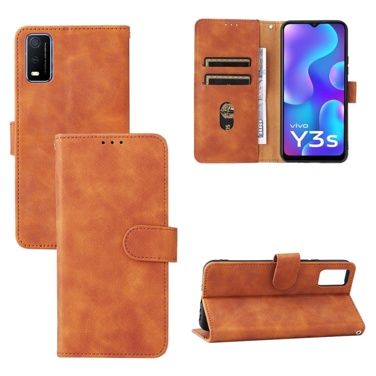 Custodia per telefono in pelle con fibbia magnetica tinta unita, For vivo X70 Pro, For vivo Y3s 2021