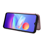 Custodia per telefono in pelle con vibrazione orizzontale magnetica in fibra di carbonio, For vivo Y3s 2021, For vivo Y15s / Y15a