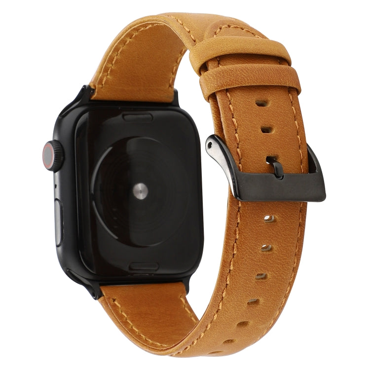 Cinturino in vera pelle con trama di cavallo pazzo in cera d'olio, For Apple Watch Series, For Apple Watch Series 5