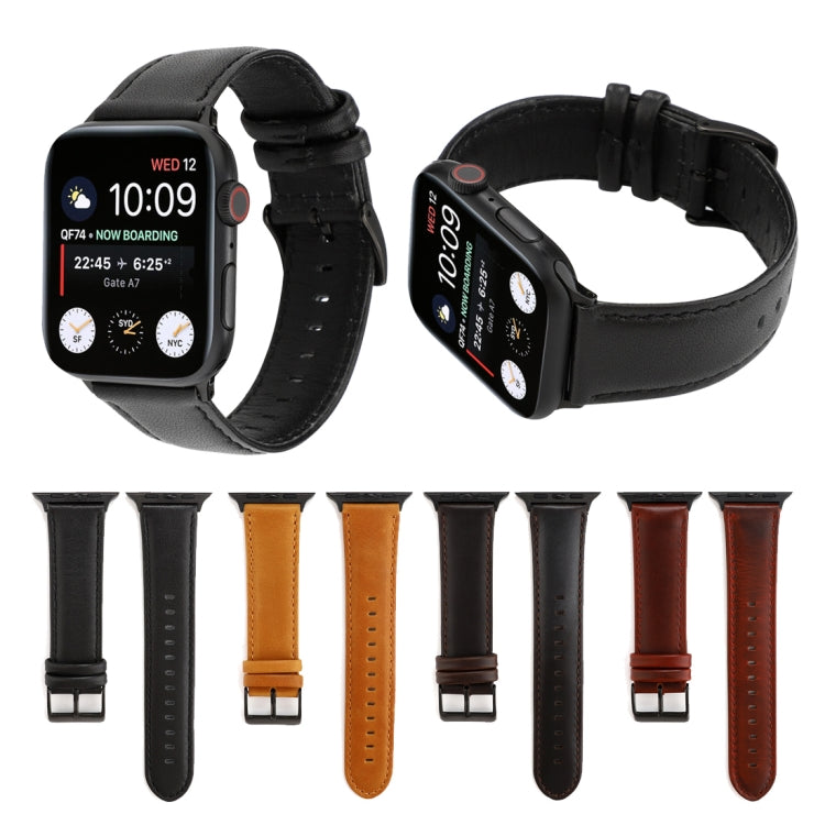 Cinturino in vera pelle con trama di cavallo pazzo in cera d'olio, For Apple Watch Series, For Apple Watch Series 5