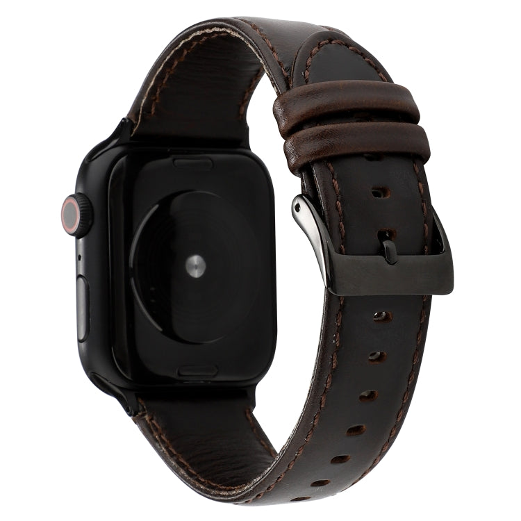 Cinturino in vera pelle con trama di cavallo pazzo in cera d'olio, For Apple Watch Series, For Apple Watch Series 5