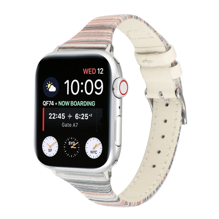Cinturino cinturino in vera pelle con strisce cucite, For Apple Watch Series, For Apple Watch Series 5