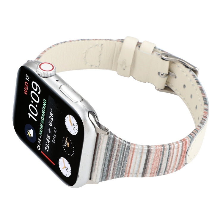 Cinturino cinturino in vera pelle con strisce cucite, For Apple Watch Series, For Apple Watch Series 5