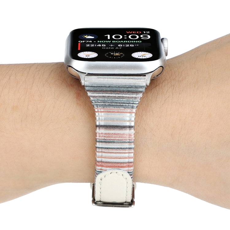 Cinturino cinturino in vera pelle con strisce cucite, For Apple Watch Series, For Apple Watch Series 5