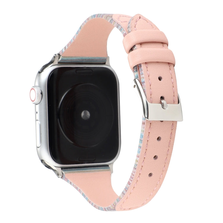 Cinturino cinturino in vera pelle con strisce cucite, For Apple Watch Series, For Apple Watch Series 5