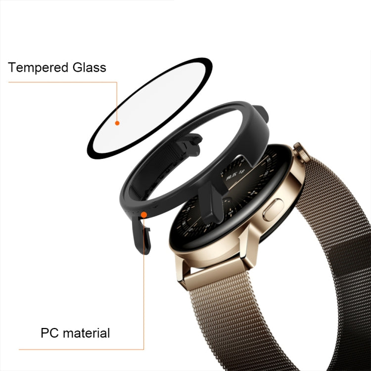 PC + custodia protettiva per orologio in vetro temperato, For Huawei Watch GT 3 42mm, For Huawei Watch GT 3 46mm