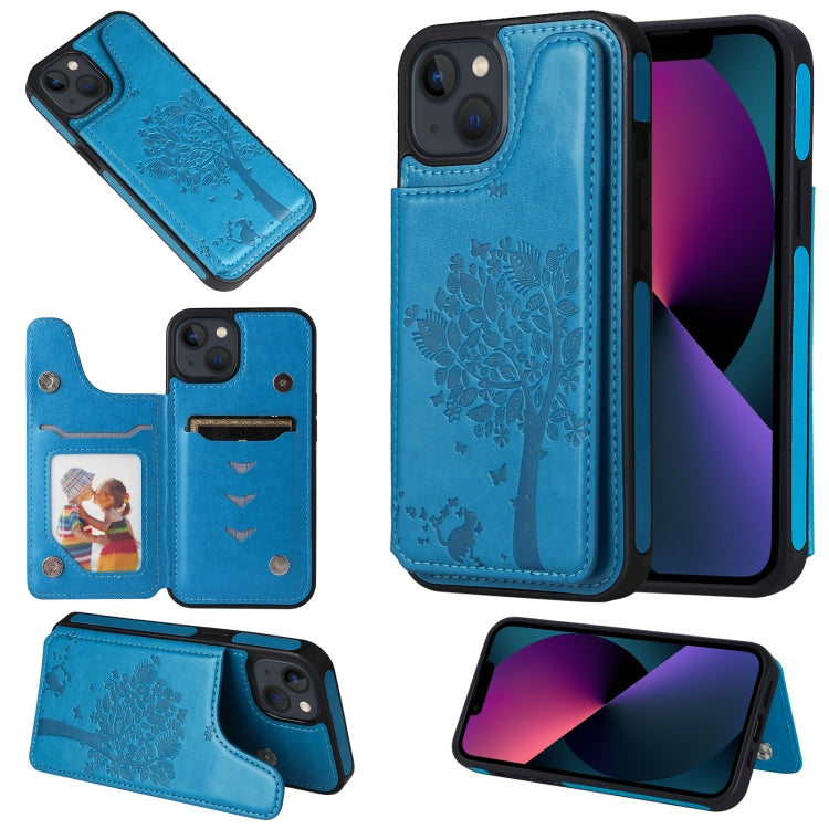 Custodia per telefono antiurto con motivo in rilievo a forma di albero di gatto, For iPhone 13 mini