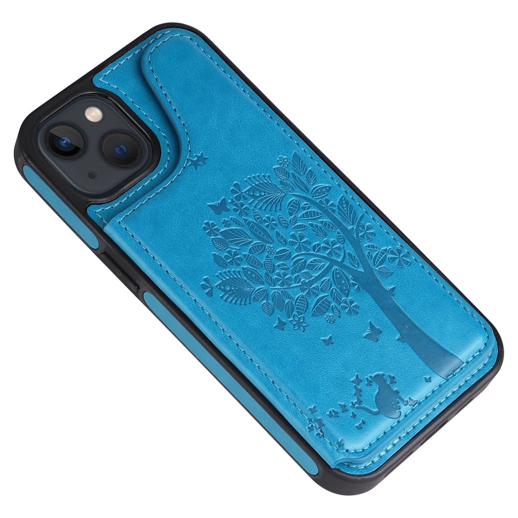Custodia antiurto con motivo albero di gatto per iPhone 13 mini