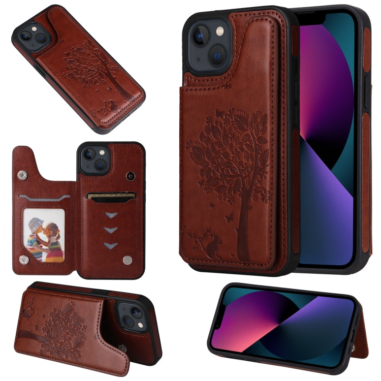 Custodia antiurto con motivo albero di gatto per iPhone 13 mini