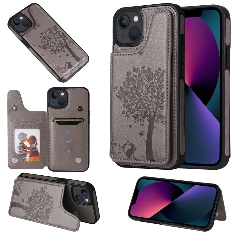 Custodia antiurto con motivo albero di gatto per iPhone 13 mini