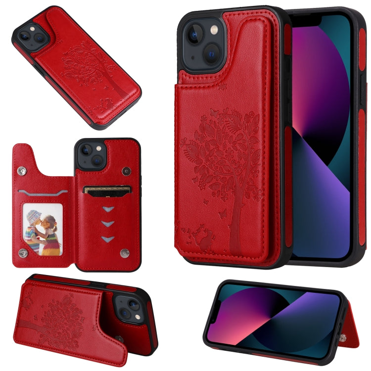 Custodia antiurto con motivo albero di gatto per iPhone 13 mini