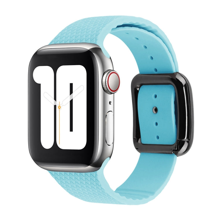Cinturino in silicone con fibbia nera per Apple Watch Series, 7 45mm / 6&SE&5&4 44mm / 3&2&1 42mm
