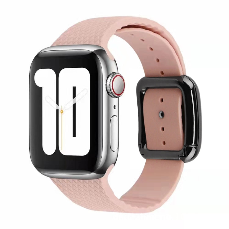 Cinturino in silicone con fibbia nera per Apple Watch Series, 7 45mm / 6&SE&5&4 44mm / 3&2&1 42mm