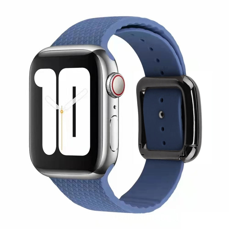 Cinturino in silicone con fibbia nera per Apple Watch Series, 7 45mm / 6&SE&5&4 44mm / 3&2&1 42mm