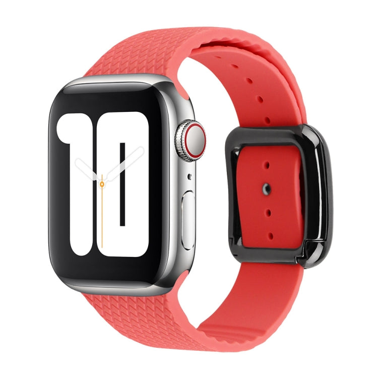 Cinturino in silicone con fibbia nera per Apple Watch Series, 7 45mm / 6&SE&5&4 44mm / 3&2&1 42mm