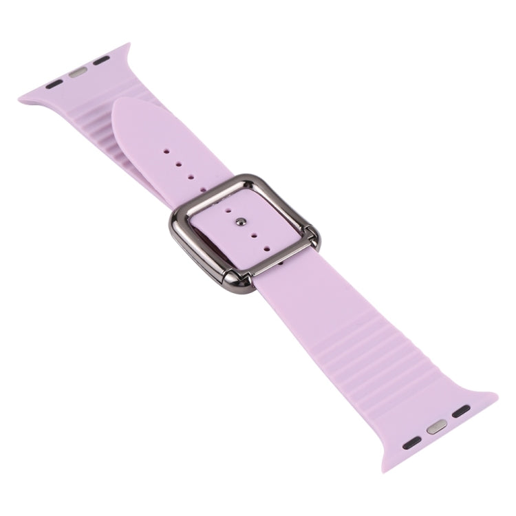 Cinturino in silicone con fibbia nera per Apple Watch Series, 7 45mm / 6&SE&5&4 44mm / 3&2&1 42mm