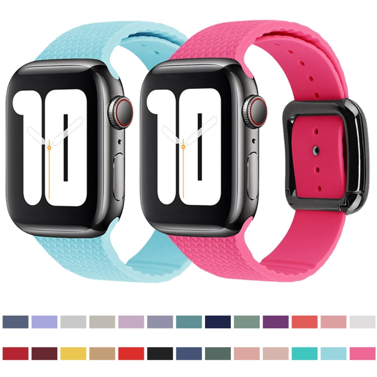 Cinturino in silicone con fibbia nera per Apple Watch Series, 7 45mm / 6&SE&5&4 44mm / 3&2&1 42mm