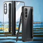 GKK Custodia per telefono con placcatura galvanica integrata + vetro con slot per penna, For Samsung Galaxy Z Fold3 5G
