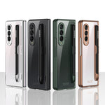 GKK Custodia per telefono con placcatura galvanica integrata + vetro con slot per penna, For Samsung Galaxy Z Fold3 5G
