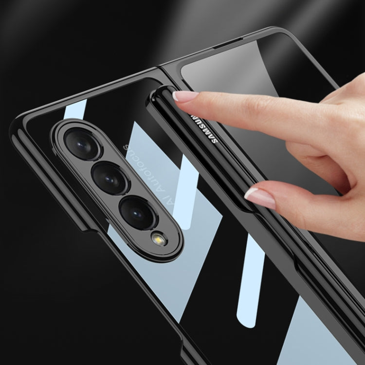 GKK Custodia per telefono con placcatura galvanica integrata + vetro con slot per penna, For Samsung Galaxy Z Fold3 5G