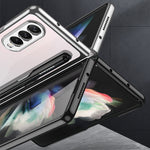 GKK Custodia per telefono con placcatura galvanica integrata + vetro con slot per penna, For Samsung Galaxy Z Fold3 5G