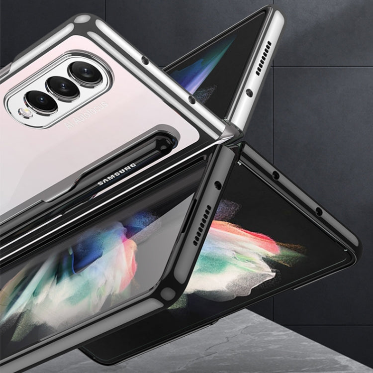 GKK Custodia per telefono con placcatura galvanica integrata + vetro con slot per penna, For Samsung Galaxy Z Fold3 5G