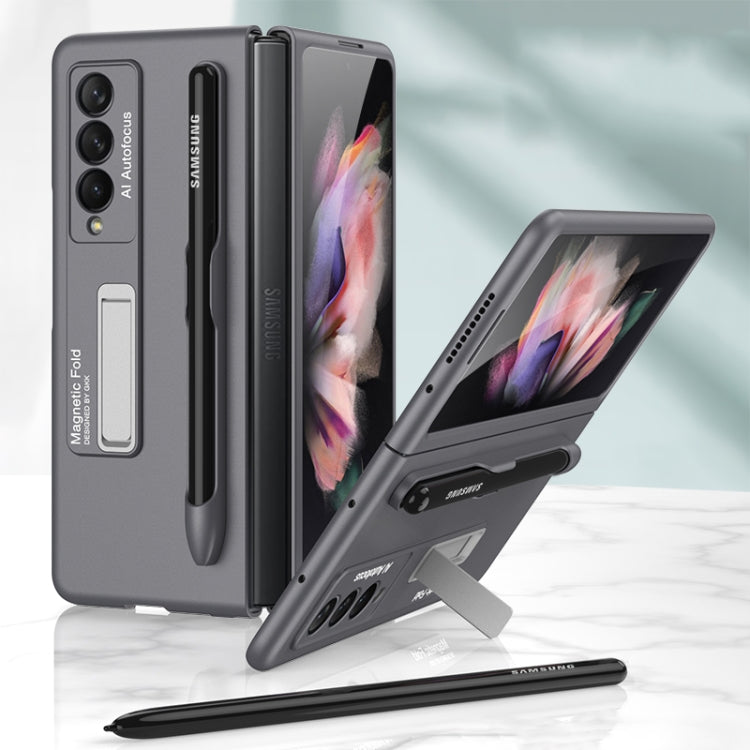 Custodia a libro ultrasottile per telefono GKK con supporto e slot per penna, For Samsung Galaxy Z Fold3 5G