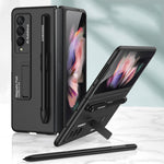 Custodia a libro ultrasottile per telefono GKK con supporto e slot per penna, For Samsung Galaxy Z Fold3 5G