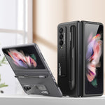 Custodia a libro ultrasottile per telefono GKK con supporto e slot per penna, For Samsung Galaxy Z Fold3 5G
