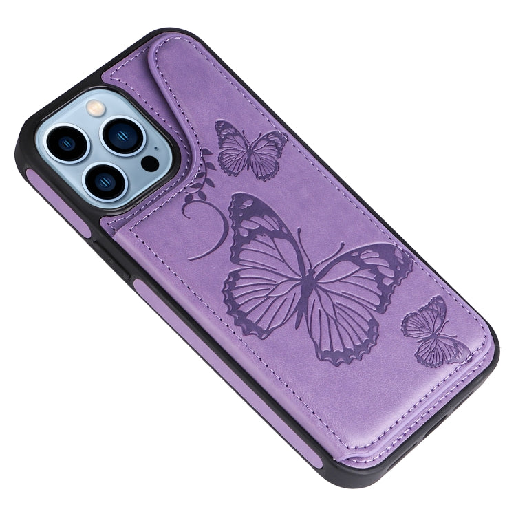 Custodia portafoglio antiurto con motivo farfalla per iPhone 13 P