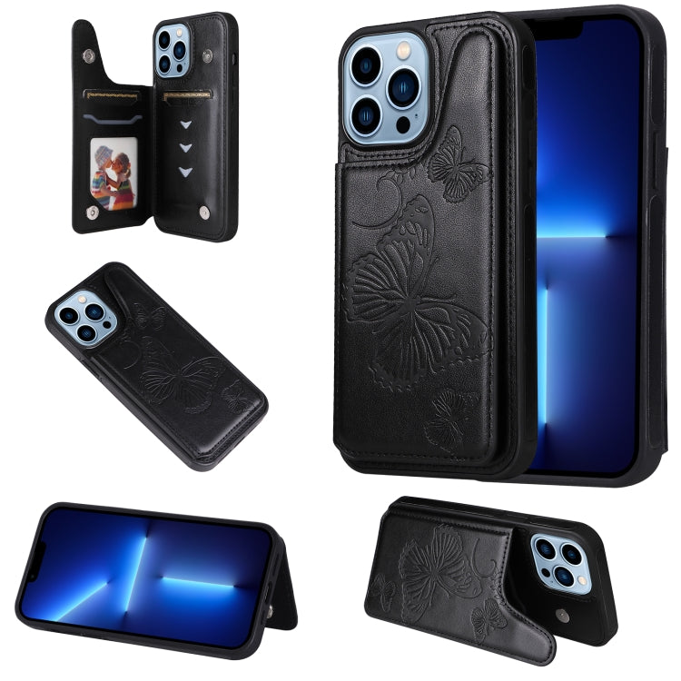 Custodia portafoglio antiurto con motivo farfalla per iPhone 13 P
