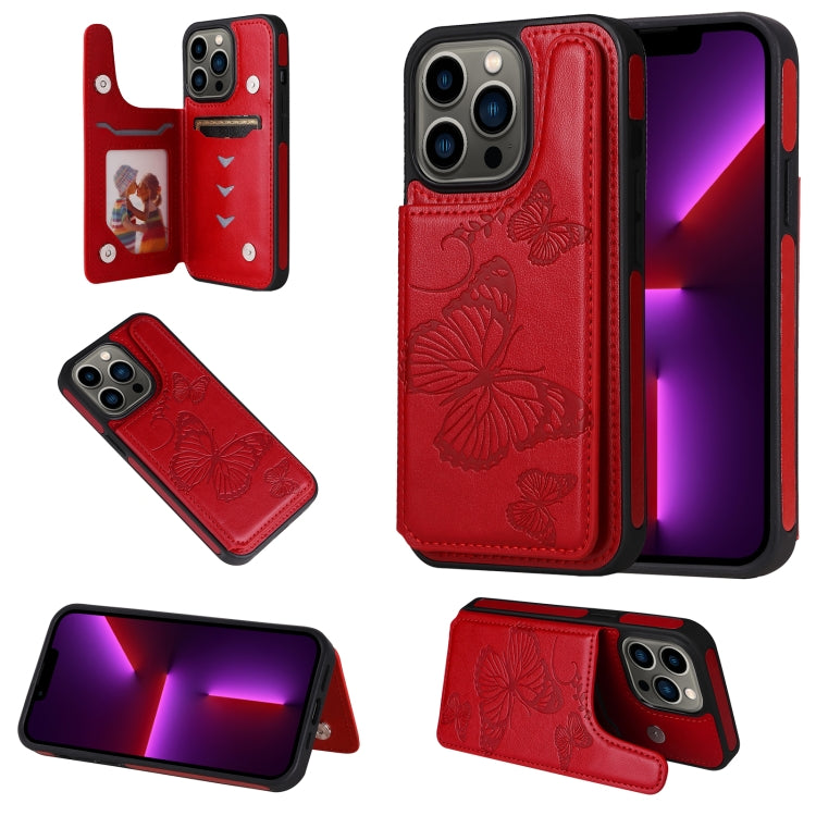 Custodia portafoglio antiurto con motivo farfalla per iPhone 13 P