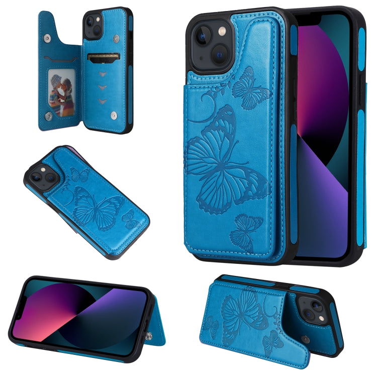 Custodia portafoglio antiurto con motivo farfalla per iPhone 13 P