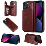 Custodia portafoglio antiurto con motivo farfalla per iPhone 13 P