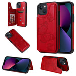 Custodia portafoglio antiurto con motivo farfalla per iPhone 13 P