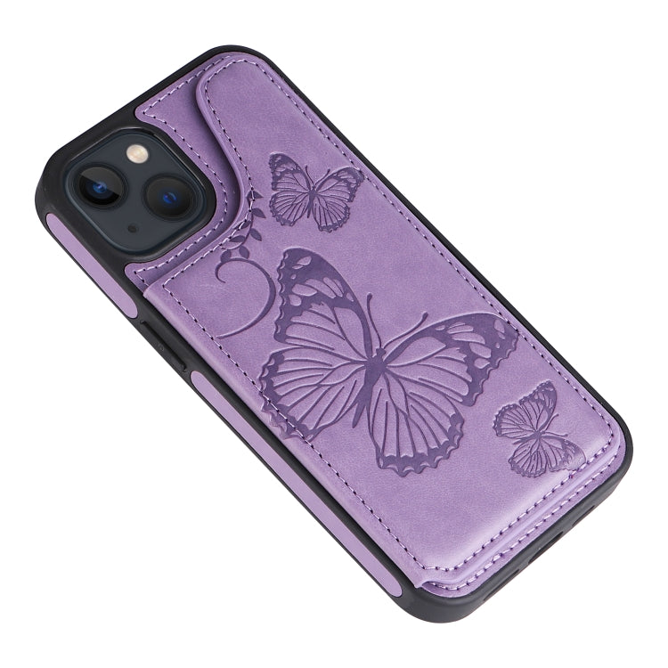 Custodia portafoglio antiurto con motivo farfalla per iPhone 13 m