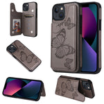 Custodia portafoglio antiurto con motivo farfalla per iPhone 13 m