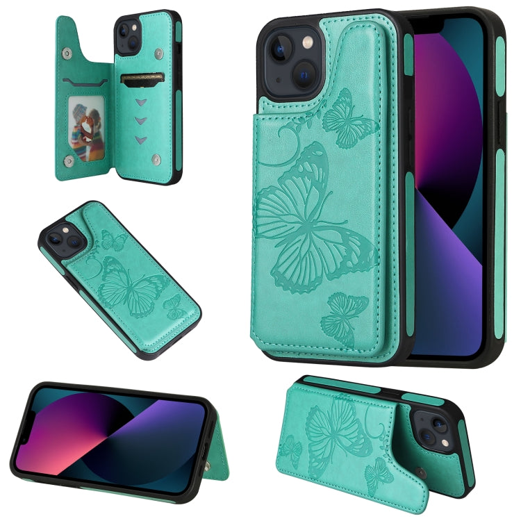 Custodia portafoglio antiurto con motivo farfalla per iPhone 13 m
