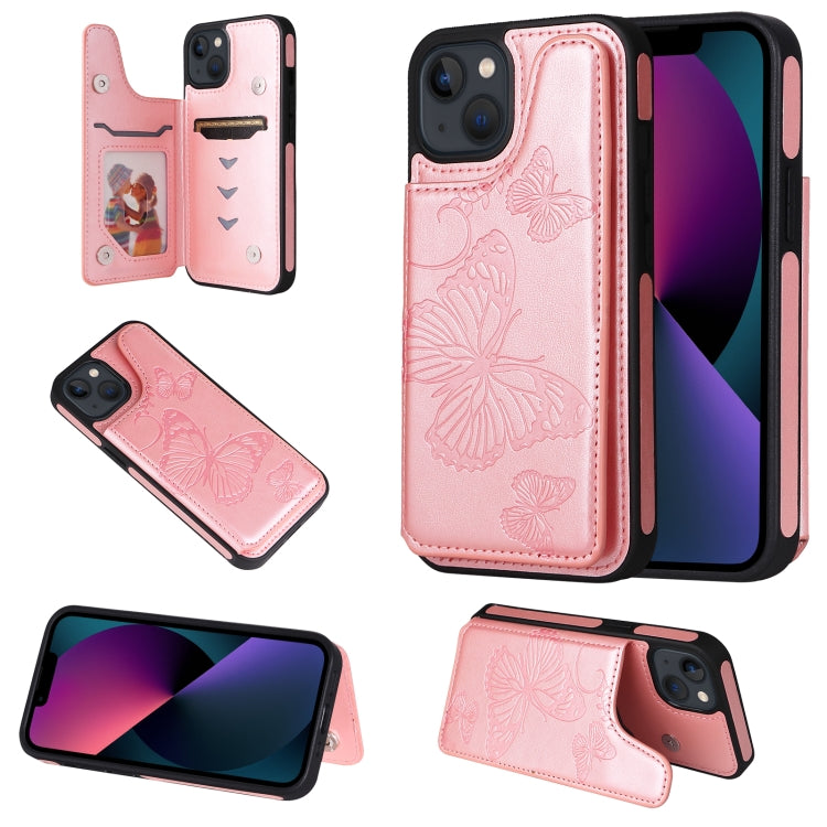 Custodia portafoglio antiurto con motivo farfalla per iPhone 13 m